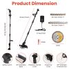 3-In-1 Cordless Electric Pole Saw & Mini Chainsaw & Grass Trimmer Kit With Adjustable Length 2Pcs 21V 1500Mah Batteries 4In/6In Chains Saw Blade 5Pcs