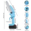 Electric Mini Chainsaw Portable Handheld Cordless Small Chain Saw Battery Powered With 2Pcs 1200Mah Rechargeable Batteries 8In Chains Gloves Goggles F