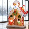 7.2Ft Inflatable Gingerbread House Christmas Decoration With Warm White Led Lights Built-In Fan 6 Ground Stakes & 2 Tether Ropes Outdoor Yard Lawn Hol