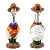 Porch Goose Halloween Costume For 23" Goose Statue Pumpkin Bandana & Cowboy Hat Halloween Yard Decor
