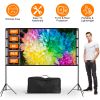 100Inch Projector Screen With Stand 16:9 4K Hd Rear Front Wrinkle-Free Portable And Foldable Movie Screen With Carry Bag For Indoor Outdoor Home Theat