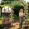 7.87Ft H X 4.59Ft W Adjustable Metal Garden Arch Diy Outdoor Trellis For Climbing Plants Wedding Arch Decoration Iron Arbor For Backyard Garden Entran