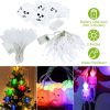 3Pcs Halloween Light Decorations Total 50 Leds 24Ft Halloween String Lights Colorful 3D Skeleton Ghost String Lights Gauze Skull String Lights Spooky