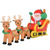 8Ft Inflatable Santa Claus On Sleigh With Reindeer 6 Pre-Lit Warm White Led Lights Christmas Blow Up Yard Decoration Outdoor Indoor Holiday Lawn Garde