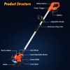 Cordless Grass Trimmer With Wheels 2Pcs 3.0Ah Batteries Rechargeable Handhold Lawn Mower With 3 Types Of Blades Head Angle Adjustable Lightweight For