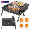 Portable Charcoal Grill Foldable Bbq Grill With Double-Sided Cooking Design, Chimney Vent, 10 Stainless Steel Skewers Carry Handle Outdoor Barbecue Gr