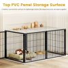 48.2In Spacious Dog Kennel Indoor Dog Crate With Pvc Top Cover, Heavy Duty Metal Dog Playpen With Flexible Door Placement, Escape Resistant Pet Cage F