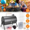 Portable Charcoal Grill Foldable Bbq Grill With Double-Sided Cooking Design, Chimney Vent, 10 Stainless Steel Skewers Carry Handle Outdoor Barbecue Gr
