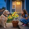 Solar Sunflower Lights Outdoor Waterproof Warm White Solar Landscape Lights With 2 Lighting Modes Ip44 Decorative Solar Flower Lights For Yard Patio P