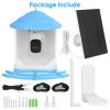 Solar Powered Smart Bird Feeder 2K Bird Watching Camera With Pir Motion Ai Birds Species Identify Two-Way Audio Real-Time App Notification Capture Vid