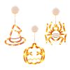 3 Pack Halloween Window Light Spider Witch Hat Pumpkin With Orange Light Hanging Halloween Decoration Light With Suction Cup Hanging Holes