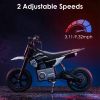 24V Kids Electric Motocross Ride On Motorcycle, 200W High Speed Hub Motor Dirt Bike Toy With Rear Shock Absorber, Adjustable Speed, Led Breathing Ligh