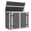 4.6X2.4 Ft Resin Outdoor Storage Shed With Hydraulic Lid & Ramp Lockable Horizontal Storage Cabinet For Garden Tools Firewood Outdoor Supplies And Pet