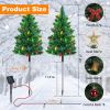2Pack 37.4In Height Solar Christmas Tree With 100 Colorful Led Beads 8 Lighting Modes For Xmas Decoration Ip44 Waterproof Outdoor Pathway Stake Light