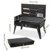 17.32X10.63X2.56In Portable Charcoal Grill Foldable Bbq Suitcase Grill Shelf For Outdoor Camping Picnics Garden Grilling