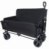 3-In-1 Folding Wagon Cart With Bench Seat, Patent Protection- Includes 1 Ice Pack, 500Lbs Heavy-Duty Utility Wagon, 180L Capacity All-Terrain Wheels F