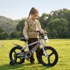18 Inch Kids Bike With Training Wheels, Children\'S Bicycle With Magnesium Alloy Wheels, Dual U-Brakes, Adjustable Quick-Release Seat, Water Bottle &