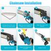 2-In-1 8” Cordless Electric Pole Saw And Mini Chainsaw With Extension Poles 2Pcs 21V 3.0Ah Batteries Adjustable Length Chain Saw With Auto Oiler Safet