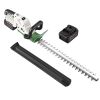 20In Cordless Hedge Trimmer 21V Handheld Bush Trimmer Electric Grass Shrub Trimmer With Dual-Action Blades 0.6In Cutting Diameter Safety Lock Adjustab
