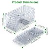 2Pcs 18X8X10In Humane Single Door Live Animal Trap Collapsible Galvanized Iron Animal Cage Catch And Release For Small Squirrel Raccoon Feral Cat Weas