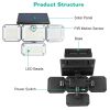 2 Pack Solar Powered Wall Lights Ip44 Waterproof Motion Sensor Lights With 4 Adjustable Heads 333Pcs Led Beads 120° Sensing Angle Remote Control For Y