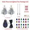 2Pcs Solar Powered Lighted Christmas Tree Urn Filler With Light Artificial Xmas Trees Light With Berries Decor Balls Led Pathway Pine Tree Ip44 Waterp