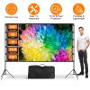 120Inch Projector Screen With Stand 16:9 4K Hd Rear Front Wrinkle-Free Portable And Foldable Movie Screen With Carry Bag For Indoor Outdoor Home Theat
