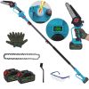 2-In-1 Cordless Pole Saw And Mini Chainsaw With Extension Pole 21V Battery 6” Electric Brushless Pole Chainsaw With Digital Display Auto Oiler Safety