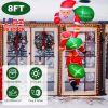 8Ft Climbing Inflatable Santa Claus With Light Hanging Blow Up Christmas Inflatable Indoor Outdoor Christmas Decorations 3 Santa Claus 3 Merry Christm