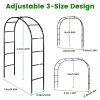 7.87Ft H X 4.59Ft W Adjustable Metal Garden Arch Diy Outdoor Trellis For Climbing Plants Wedding Arch Decoration Iron Arbor For Backyard Garden Entran
