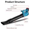 Cordless Leaf Blower 93Mph 431Cfm Battery Powered Leaf Blower    With 6 Variable Speeds 2 Rechargeable Batteries For Yard Patio Driveway