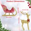 Lighted Christmas Reindeer & Sleigh Indoor Outdoor Christmas Decoration Christmas Lighted Display With 8 Lighting Modes