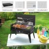 17.32X10.63X2.56In Portable Charcoal Grill Foldable Bbq Suitcase Grill Shelf For Outdoor Camping Picnics Garden Grilling