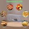 2Pcs Foldable Rat Trap Cage Humane Live Rodent Trap Cage Galvanized Iron Mice Mouse Control Bait Catch With Detachable L Shaped Rod For Kitchen Garden