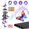 Butterfly Wind Chimes For Outside Metal Wind Chimes With Aluminum Tubes Deep Soothing Sound Decor For Garden Yard Home Patio Gift For Women Men