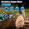 2-In-1 Cordless Pole Saw And Mini Chainsaw With Extension Pole 21V Battery 8” Electric Brushless Pole Chainsaw With Auto Oiler Safety Switch 6.4Lbs Li