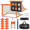 Kids Soccer Goals Set For Backyard Portable Soccer Training Equipment With Ball Pump Cones Agility Ladder Target Carry Bag For Toddler Age 3+ Outdoor
