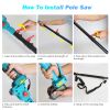 2-In-1 Cordless Pole Saw And Mini Chainsaw With Extension Pole 21V Battery 8” Electric Brushless Pole Chainsaw With Auto Oiler Safety Switch 6.4Lbs Li