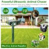 Solar Ultrasonic Animal Repeller Pir Motion Sensor Animal Repellent Chaser Ipx4 Waterproof For Farm Garden Yard To Drive Raccoon Squirrel Rat Skunk Ra