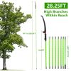 2 In 1 Extra Long Manual Pole Saw 8.23-28.25Ft Extendable Tree Pruner For High Branches With Pruner Scissors 2 Double-Hooked Saw Blades Goggles Gloves