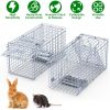 2Pcs 18X8X10In Humane Single Door Live Animal Trap Collapsible Galvanized Iron Animal Cage Catch And Release For Small Squirrel Raccoon Feral Cat Weas