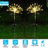 2Pcs Solar Powered Starburst Lights 240 Leds Firework Lamp Garden Path Decor Lights