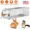 Humane Cat Trap Cage Catch Release Live Animal Rodent Cage Collapsible Galvanized Wire For Small Raccoons Beavers Groundhogs Foxes Armadillos