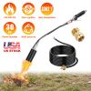180,000 Btu Propane Weed Torch Heavy Duty Weed Burner Flame Weeder With 10Ft Hose Piezo Ignition Adjustable Flame Control For Weeds Ice Snow Asphalt F