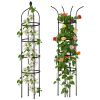 2 Packs Garden Obelisk Trellis 5.9Ft Plants Tower For Climbing Plants Flower Vegetable Vine Support Rustproof Garden Plant Trellis Black