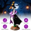 Porch Goose Halloween Costume For 23" Goose Statue Purple Black Stand Collar Cape & Pumpkin Spider Wizard Hat Halloween Yard Decor
