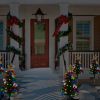 4Packs Solar Christmas Tree Lights Xmas Garden Decorations Tree Stake Lamp 20Leds Solar Decor Light With Constant And Flashing Mode For Pathway Yard P