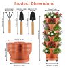 7 Tier Stackable Vertical Planter With Wheels Strawberry Planter Tower Space Saving Garden Planter With Drainage System Rolling Herb Flower Vegetable