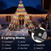 11.48Ft 350Led Multicolored Christmas Star Waterfall Tree String Light Indoor Outdoor Waterproof String Lights With Star Topper 8 Light Modes Memory F