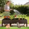 Outdoor Raised Garden Bed With Legs Elevated Planter Box With Self-Watering System For Garden Patio Balcony Vegetables Flowers Herbs Pp Plastic Box Ea